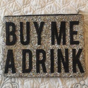 Express clutch with glitter